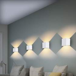 LUZ DE PAREDE ZEUS BRANCO 6W ILUMINAÇÃO DUPLA FACE