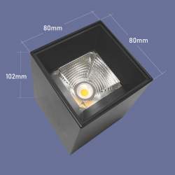 LUZ DE TETO RUBI PRETO 10W