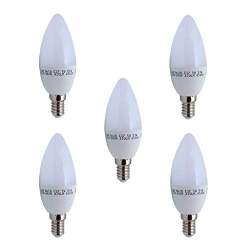Pack de 5 Bombillas Vela Led 5w E-14 Neutro