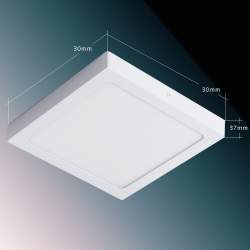 Plafón LED Superficie Cuadrado blanco 24W