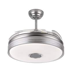 Ventilador 72W Dc Matanuska Niquel con 4 Aspas desplegables transparentes