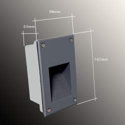 Baliza LED TEMUYIN lacada em cinza 3W