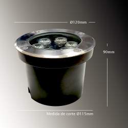 Foco led empotrable en suelo 6W