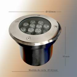 Foco led empotrable en suelo 12W