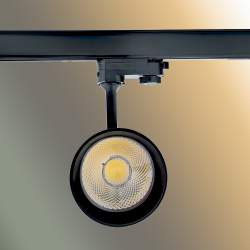 FOCO LED TRILHA OCEAN 30W COB BRIDGELUX PRETO TRIFÁSICO
