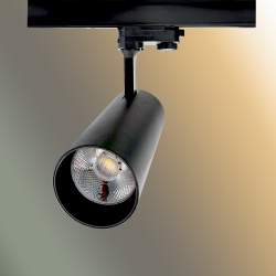FOCO LED TRILHA OCEAN 30W COB BRIDGELUX PRETO TRIFÁSICO