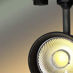 FOCO LED TRILHA OCEAN 30W COB BRIDGELUX PRETO TRIFÁSICO