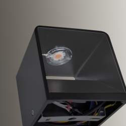 LUZ DE PAREDE MERCURY PRETO 6W ILUMINAÇÃO DUPLA FACE