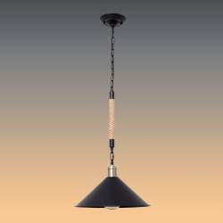 Lámpara de Techo Colgante Med. CABO Negro-Cuerda
