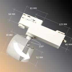 Luz Da Trilha Led 3 Fases 15W CAMBRIDGE Branco Regulável