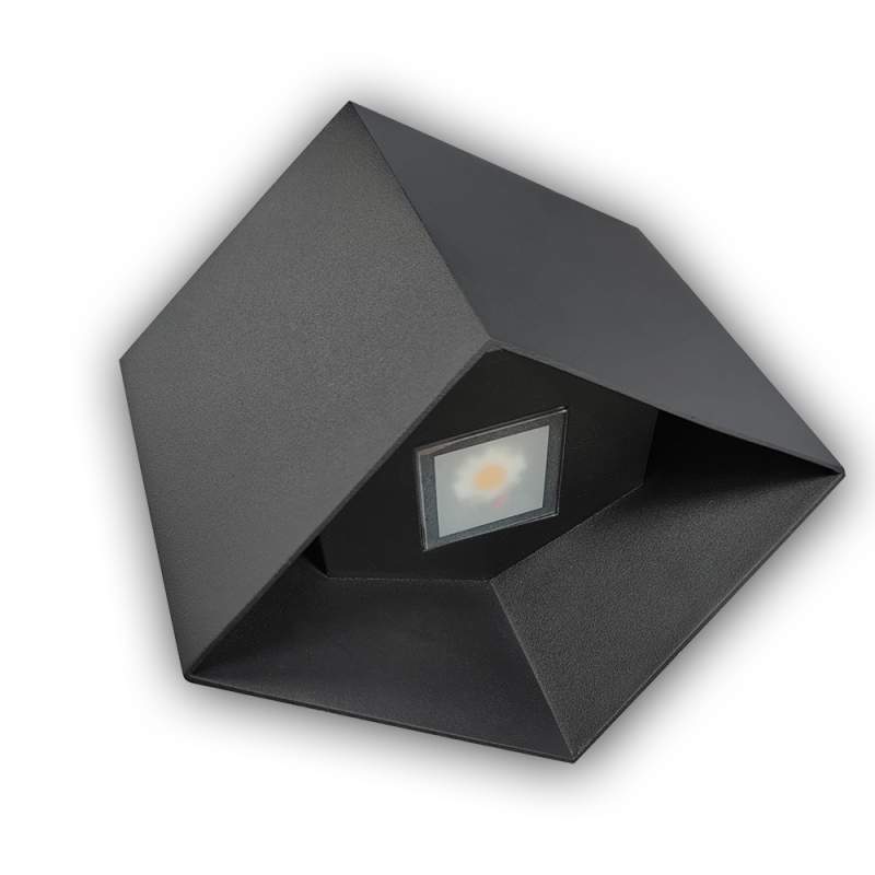 APLIQUE DE PAREDE VÊNUS PRETO 6W ILUMINAÇÃO DUPLA FACE