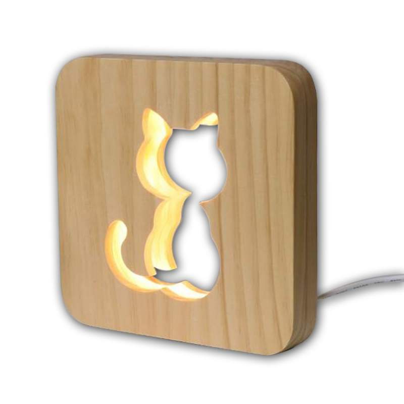 Lâmpada de mesa CAT madeira natural