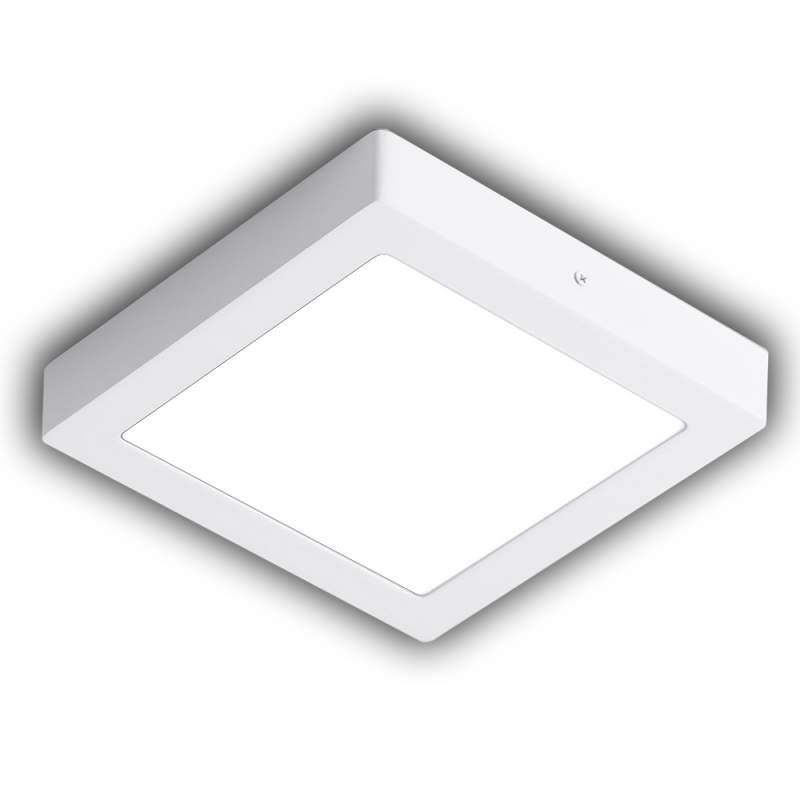 Candeeiro tecto LED de superfície quadrada branca 18W