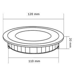 Candeeiro de tecto LED redondo preto 6w