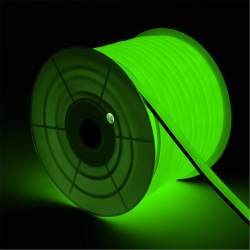 Neón LED 7.5 W/m VERDE Regulable 220V AC 120 LED/m Semicircular 180º
