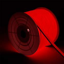 Tira Neón LED 7.5 W/m ROJO Regulable 220V AC 120 LED/m Semicircular 180º