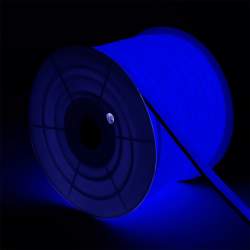 Tira Neón LED 7.5 W/m AZUL Regulable 220V AC 120 LED/m Semicircular 180º