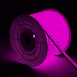 Tira Neón LED 7.5 W/m ROSA Regulable 220V AC 120 LED/m Semicircular 180º