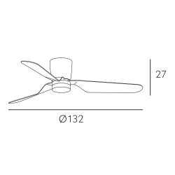 Ventilad de techo led 18w Dc Kochi Blanco con 3 Aspas Blancas - 2