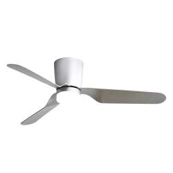 Ventilador de techo led 18w Dc Kochi Niquel con 3 Aspas Plata