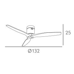 Ventilador de techo Dc Aguilon Marron/Roble sin luz con 3 Aspas