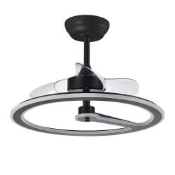 Ventilador de techo led 110w Dc Chom Negro con 3 Aspas Transparentes