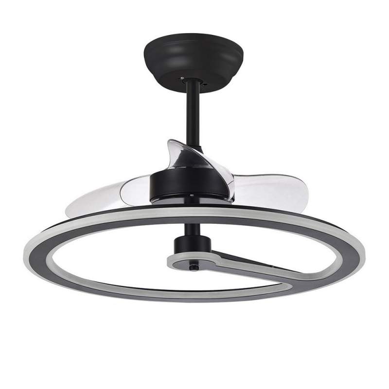 Ventilador de techo led 110w Dc Chom Negro con 3 Aspas Transparentes