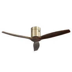 Ventilador de techo Dc Aguilon Cuero/Roble sin luz con 3 Aspas