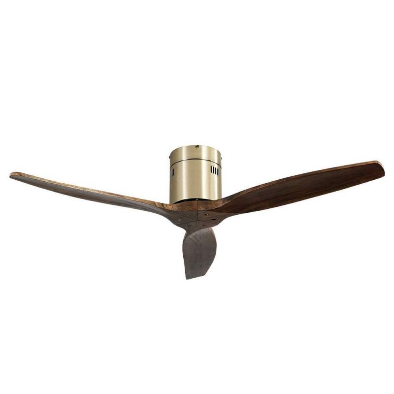 Ventilador de techo Dc Aguilon Cuero/Roble sin luz con 3 Aspas