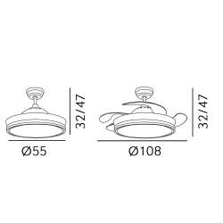 Ventilador 72w Dc Bayomo com 4 lâminas implantáveis e 2 cores para escolher - 2