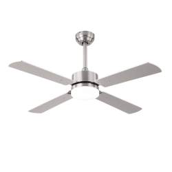 Ventilador de techo led 18w Dc Hupe Niquel 4 Aspas Reversibles