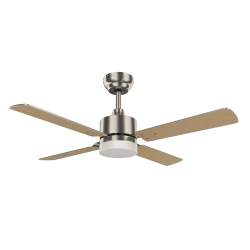 Ventilador de techo led 18w Dc Hupe Niquel 4 Aspas Reversibles