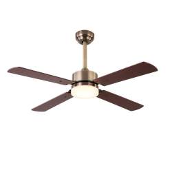 Ventilador de techo led 18w Dc Hupe Cuero 4 Aspas reversibles