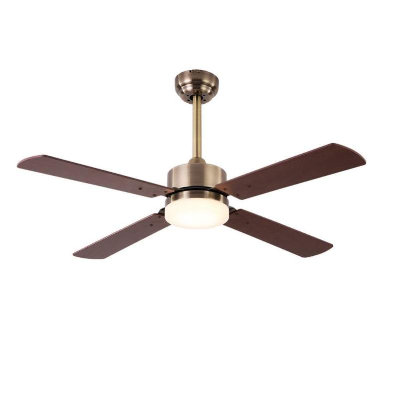 Ventilador de techo led 18w Dc Hupe Cuero 4 Aspas reversibles