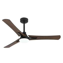 Ventilador de techo led 22w Dc Coro Negro con 3 Aspas reversibles Roble/haya