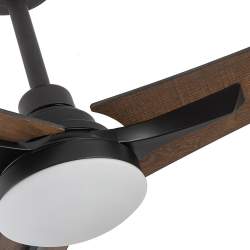 Ventilador de techo led 22w Dc Coro Negro con 3 Aspas reversibles Roble/haya