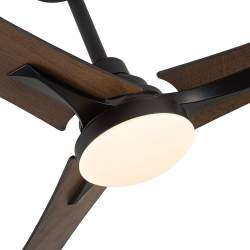 Ventilador de techo led 22w Dc Coro Negro con 3 Aspas reversibles Roble/haya