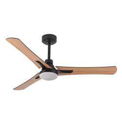 Ventilador de techo led 22w Dc Coro Negro con 3 Aspas reversibles Roble/haya