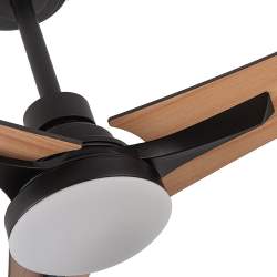 Ventilador de techo led 22w Dc Coro Negro con 3 Aspas reversibles Roble/haya