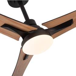Ventilador de techo led 22w Dc Coro Negro con 3 Aspas reversibles Roble/haya