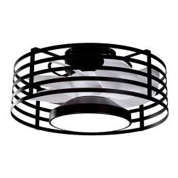 Ventilador de techo led 22w Dc Xaloc Negro con 7 Aspas Blancas