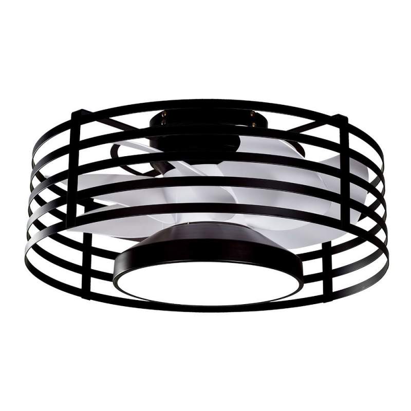 Ventilador de techo led 22w Dc Xaloc Negro con 7 Aspas Blancas