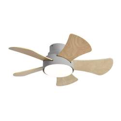 Ventilador de techo led 25w Dc Gris Gregario con 5 Aspas Reversibles Blanca/haya - 1