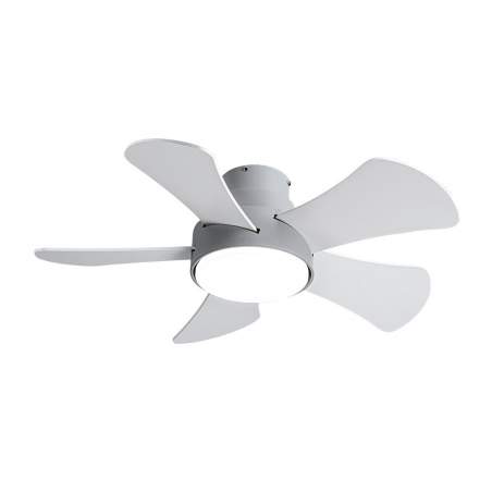 Ventilador de techo led 25w Dc Gris Gregario con 5 Aspas Reversibles Blanca/haya