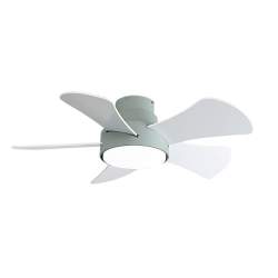 Ventilador de techo led 25w Dc Verde Gregario con 5 Aspas Reversibles Blanca/haya
