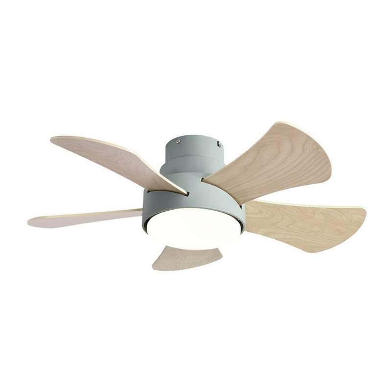 Ventilador de techo led 25w Dc Verde Gregario con 5 Aspas Reversibles Blanca/haya
