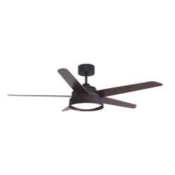 Ventilador de techo led 25w Dc Marron Lebeche con 5 Aspas Reversibles Nogal/roble