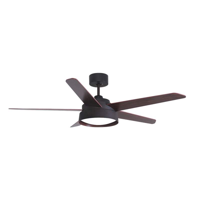 Ventilador de techo led 25w Dc Marron Lebeche con 5 Aspas Reversibles Nogal/roble