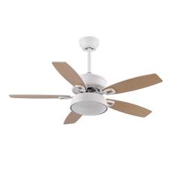 Ventilador de techo led 30w Dc Braw Blanco con 5 Aspas reversibles Blanco/haya