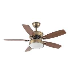 Ventilador de techo led 30w Dc Braw Cuero con 5 Aspas reversibles Nogal/roble